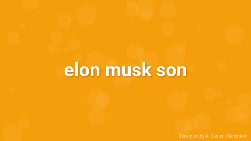 elon musk son